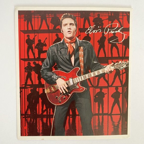 Elvis Presley Enterprises Other - Elvis Red Guitar Collectible Candle Postcard Only Presley Enterprises Vintage